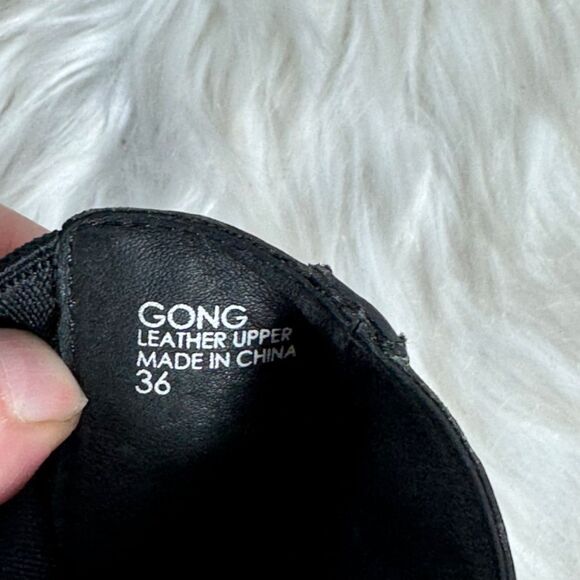 ASH Gong Black Leather Hidden Wedge Booties Sz 36/US 6 - Picture 7 of 7